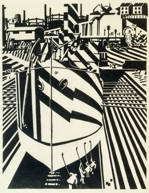 Liverpool Shipping, 1918 (woodcut on Japan paper)