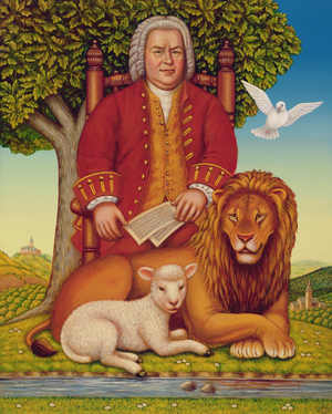 J.S. Bach's (1685-1750) Peaceable Kingdom, 2000 (oil & tempera on panel)