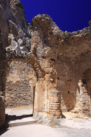 St Hilarion medieval Castle Remains of the Byzantinechurch 10th - 11th century Region of Kyrenia (Girne), North of Cyprus