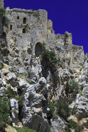 St Hilarion medieval Castle General view The belvedere and the royal appartments 14th century Region of Kyrenia (Girne), North of Cyprus