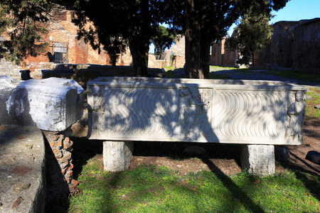 Sarcophagus in the Christian Oratory/Ancient Ostia/Italy