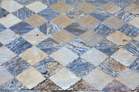 Roman stone floor by the nymphaeum Kourion (Curium), Greco-Roman and Christian archological site Cyprus