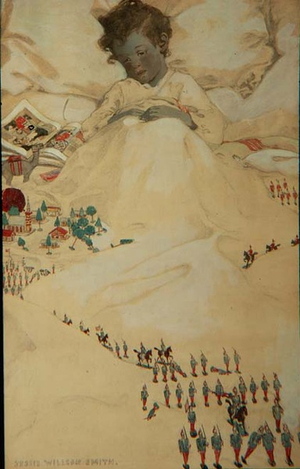 The Land of Counterpane (colour litho)