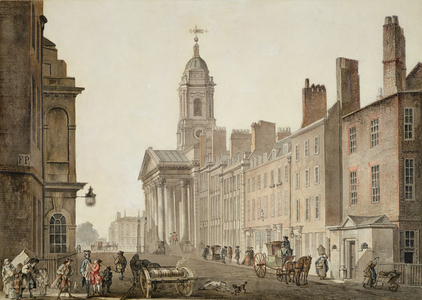 St George's, Hanover Square, London, 1780s (pen, ink & w/c on paper)