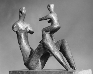 Mother and Child Fragment, 1956, cast 1976 (bronze) (b/w photo)