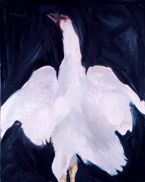 Still Life: White Leghorn, 1983 (oil on canvas)