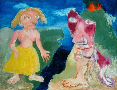 Man and Woman, 1977-84 (oil on board)