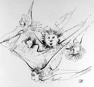 Flying Figures, 1926 (pen and ink)