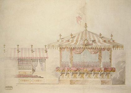 Design for a Review Stand (watercolour over pencil)