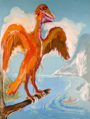 Large Bird, 1987-88 (oil on board)