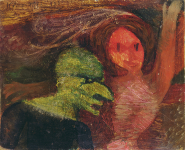 Old and Young, 1913 (oil on card)