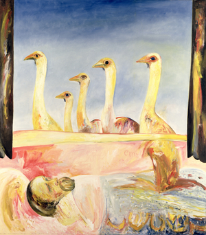 Only an Emu Passing by, 1985 (oil on canvas)