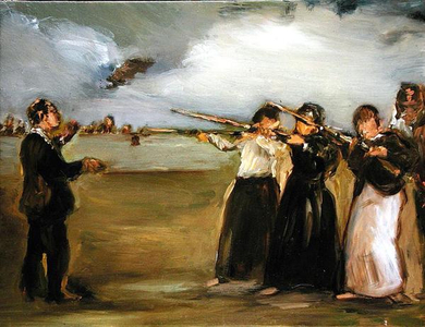 Execution, 1990 (oil on board)