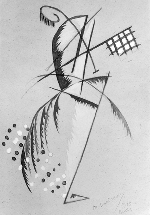 Rayonist Study of a Dancer in Movement, 1915 (gouache and pencil on paper)