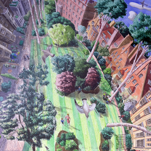 Garden Square, 1998 (w/c on paper)