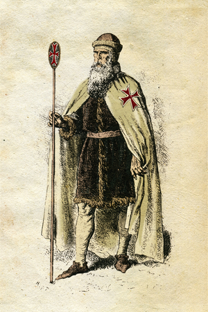 Illustration by Edouard Frere (1797-1874) and Theodore Lix (1830-1897) for “" Ivanhoe "” by Walter Scott (1771-1832), Scottish writer: Lucas De Beaumanoir, Grand Master of the Templar Order.