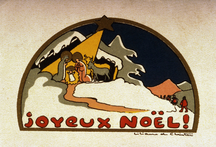 French greeting card “Merry Christmas!” , about 1930.