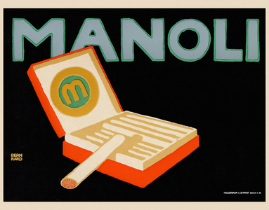 Poster for cigarettes “" Manoli "”. Illustration by Lucien Bernhard. 1915.
