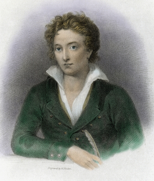 Portrait of Percy Bysshe Shelley (1782 - 1822) (engraving)