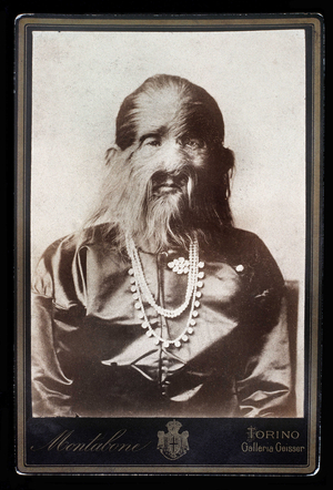 Monster: Bearded Indian woman. Photographic portrait of the beginning of the 20th century