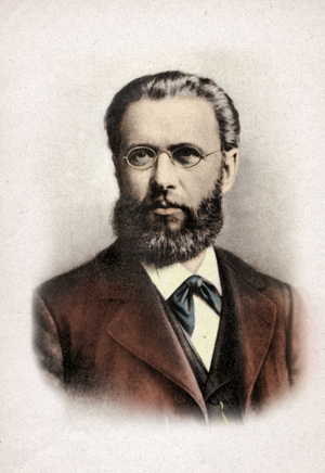 Portrait of German philosopher and psychologist Karl Stumpf (1848-1936). Engraving from 1890