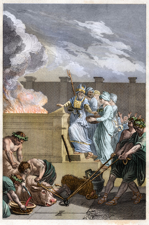 Leviticus: Different Rituals of Atonement - Engraving from a De Sacy Bible, 1837