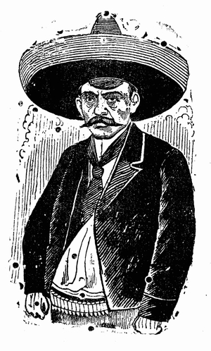 Mexican Revolution - Emiliano Zapata, c.1910-1912  (xylografy )