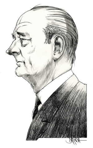 Jacques CHIRAC (1932) illustration by Dariush Radpour