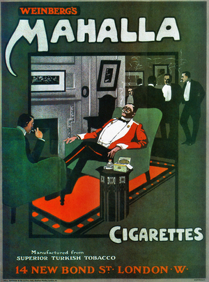 Tobacco: advertising poster for cigarettes “Weinberg's Mahalla”, 1907.