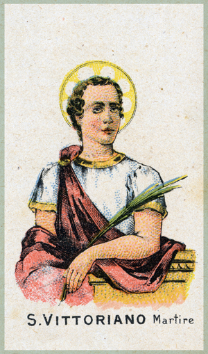 “" Representation of Saint Victorian (Vittoriano), Martyr (6th Century) "” Lithograph 1896