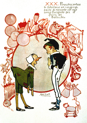 “" The Adventure of Pinocchio "” - Tale by Carlo Collodi, Drawing by Attilio Mussino (1878-1954).