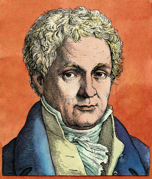 Portrait de Johann Ludwig Tieck (1733 - 1853) poete, dramaturge allemand. Gravure à l'aquarelle du 19eme siecle.