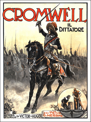 Cover of “" Cromwell il dittatore "” (Cromwell the dictator) by Victor Hugo - edition illustrated by Giove Toppi and published in fascicle around 1910