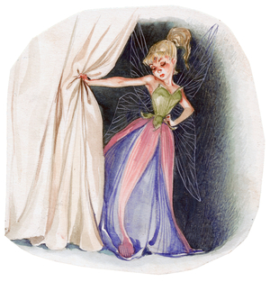 “The fee bell” for “Peter Pan” by James Matthew Barrie (JM or J. M. Barrie, 1860-1937) 1909-1910.