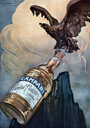 Affiche publicitaire illustree par Plinio Codognato (1878-1940) pour le Cordial Campari, Milan annees 1920. ©Fototeca/Leemage