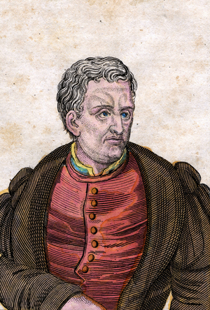 Portrait of Christopher Columbus (1451-1506) explorer, 19th century (engraving)