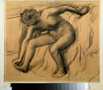 After Bath, 1892 (black chalk on paper)