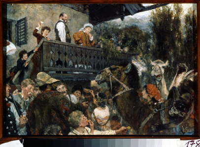 A travelling circus (Cameleers in Partenkirchen), 1884