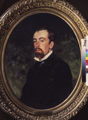 Portrait of artist Vassili Polenov (1844-1927), 1877 (oil on canvas)