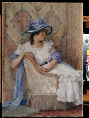 Woman In White (Lady In White), 20th century (oil on canvas)