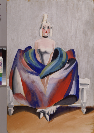 Preparatory costume for the opera "the lady of spades", 1930-33 (gouache on cardboard)