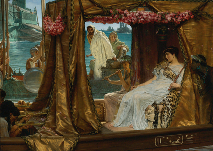 The meeting between Antoine and Cleopatre - The Queen of Egypt Cleopatre (79-30 BC), 1885 (oil on wood)