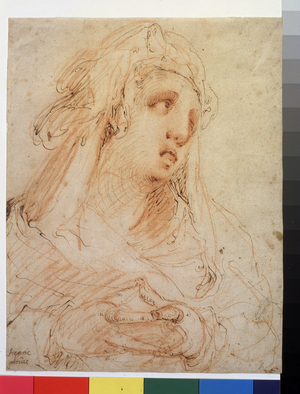 Portrait Of A Woman (Marie Madeleine?) (ink drawing)
