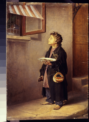 An Apprentice Watching A Parrot, 1865 (oil on wood)