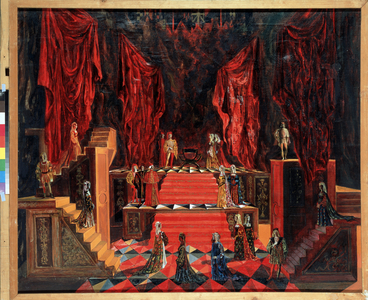 Set design for Opera Otello by Giuseppe Verdi (1813-1901), 1980 (oil on canvas)