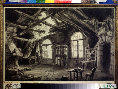 Scenography for "Thirty years, or the life of a player", 1822 (watercolour)