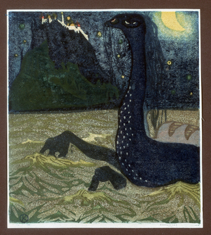 Night enlightened by the Moon (Moonlit Night), 1907 (woodcut)