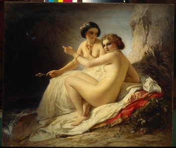 Two girls In a grotto, 1859 (oil on canvas)