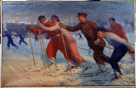 Sergey Kirov (Sergei (Serge) Midronovitch Kostrikov, 1886-1934) Skiant (Serguey Kirov Skiing), 1936-37 (oil on canvas)