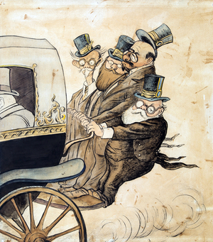 The second international (Political Caricature), 1925 (watercolour and ink on paper)